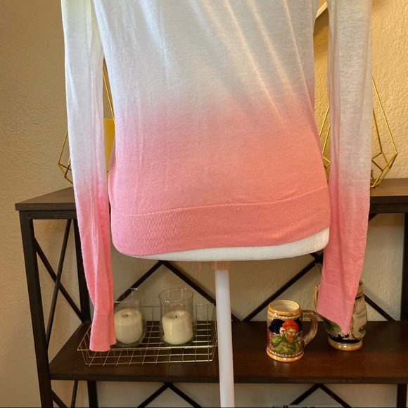 Theory Dual Ombre Cardigan in Pink and Green Ombre Linen- Viscose Medium NWT - Picture 10 of 16